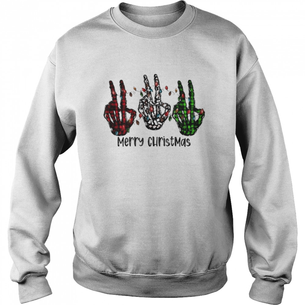 Hand Skeleton Merry Christmas light shirt Hand Skeleton Merry Christmas light shirt