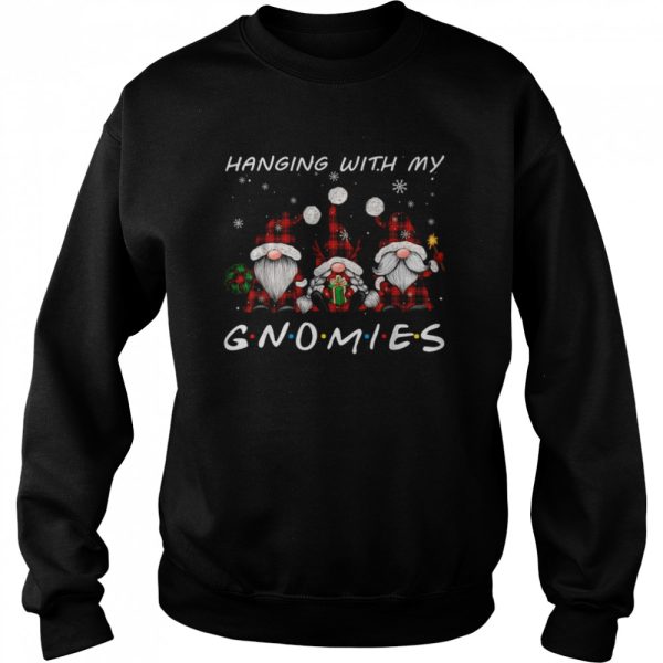 Hanging With Gnomies Gnome Christmas Xmas Buffalo Plaid Red Shirt