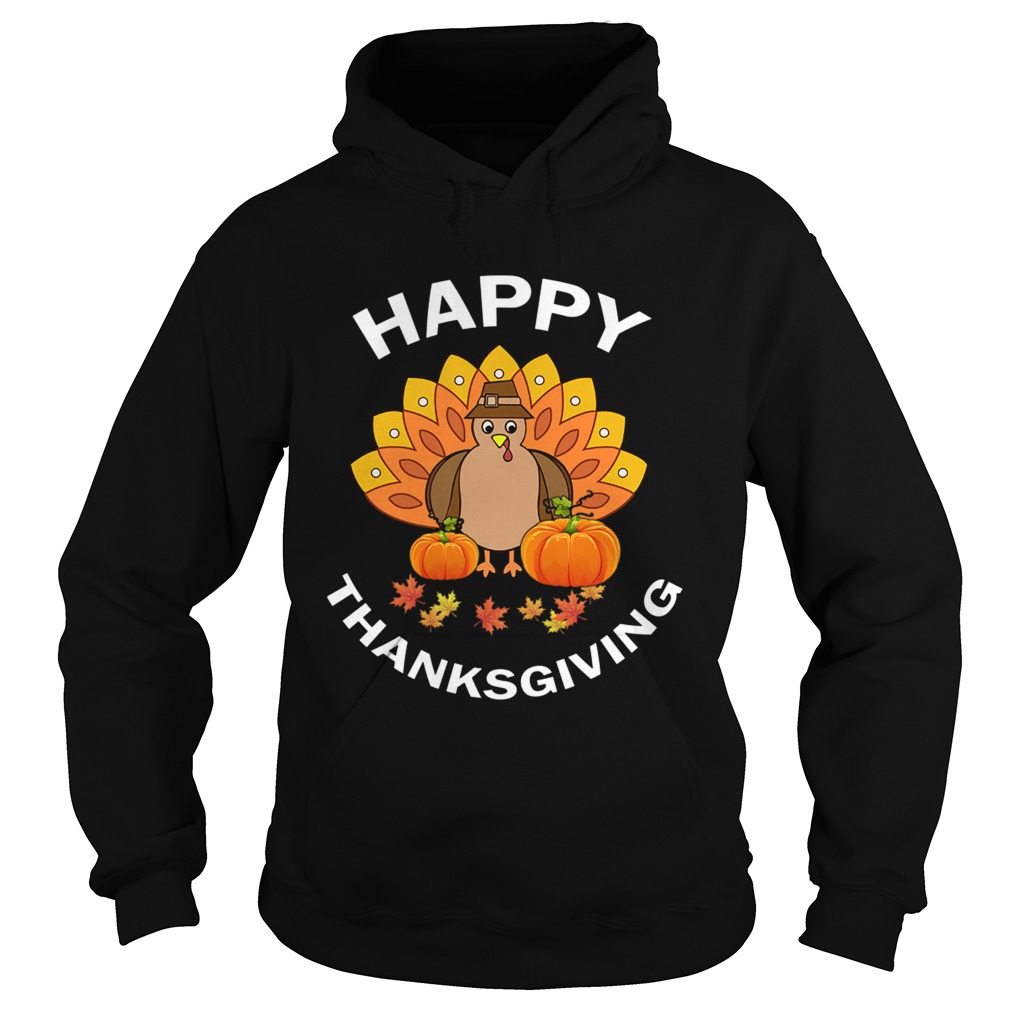 Happpy Thanksgiving Cute Turkey And Pumpkins TShirt Happpy Thanksgiving Cute Turkey And Pumpkins TShirt