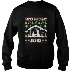 Happy Birthday Jesus Christmas Ugly Xmas Holiday Sweater Shirt 4