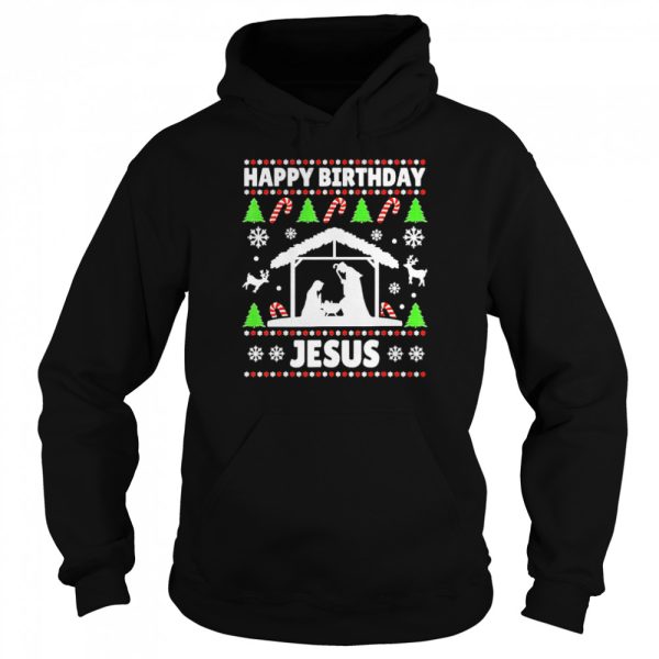 Happy Birthday Jesus Christmas Ugly Xmas Holiday Sweater Shirt