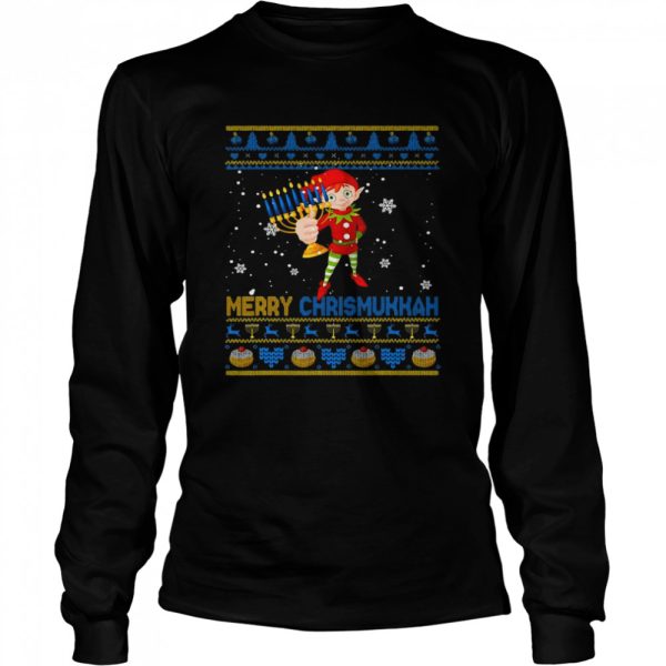 Happy Chrismukkah Christmas Hanukkah Elf Menorah Sweater Shirt