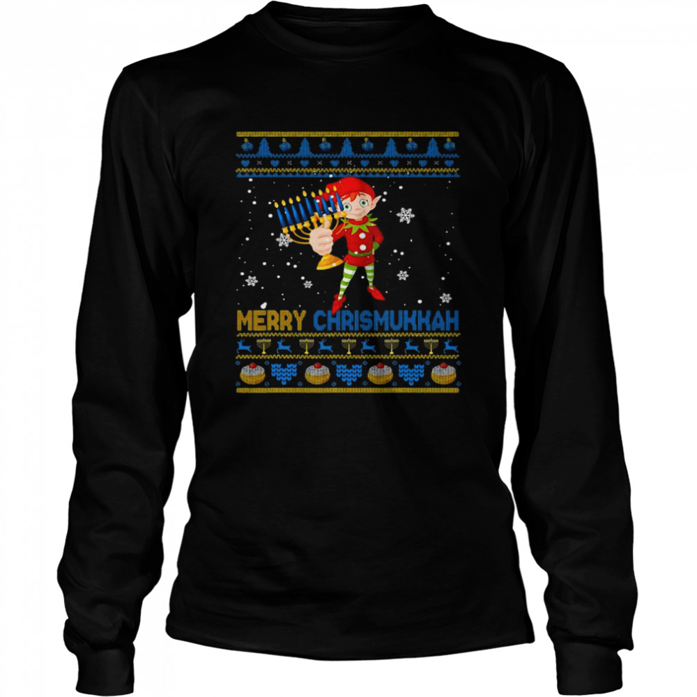 Happy Chrismukkah Christmas Hanukkah Elf Menorah Sweater Shirt Happy Chrismukkah Christmas Hanukkah Elf Menorah Sweater Shirt