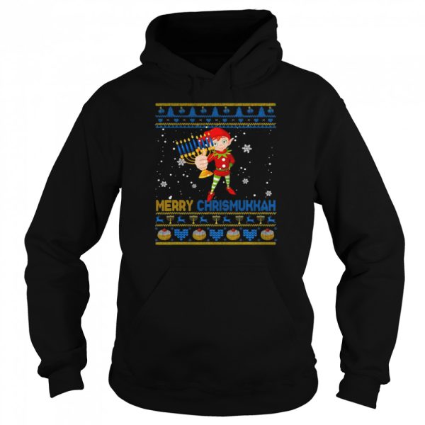 Happy Chrismukkah Christmas Hanukkah Elf Menorah Sweater Shirt