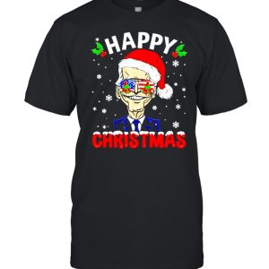 Happy Christmas Funny Joe Biden Santa Hat Xmas Snowflake shirt