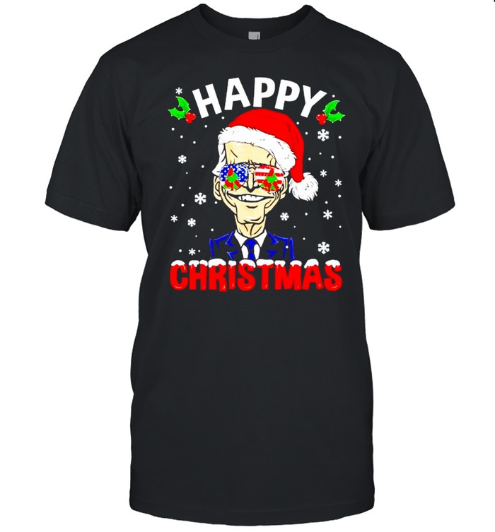 Happy Christmas Funny Joe Biden Santa Hat Xmas Snowflake shirt Happy Christmas Funny Joe Biden Santa Hat Xmas Snowflake shirt