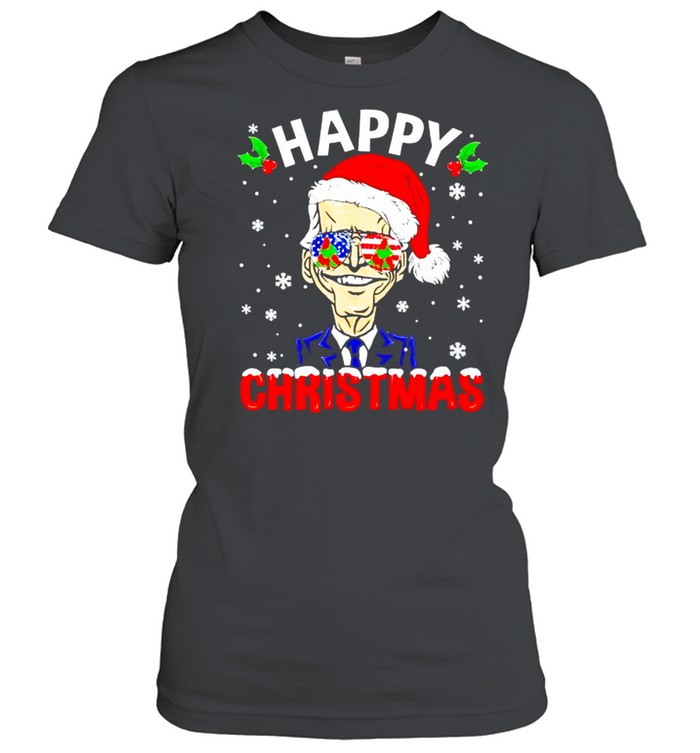 Happy Christmas Funny Joe Biden Santa Hat Xmas Snowflake shirt Happy Christmas Funny Joe Biden Santa Hat Xmas Snowflake shirt