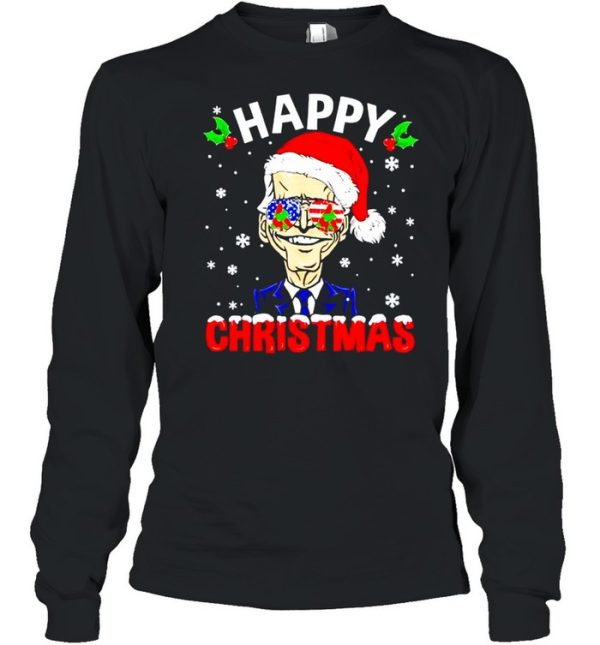 Happy Christmas Funny Joe Biden Santa Hat Xmas Snowflake shirt