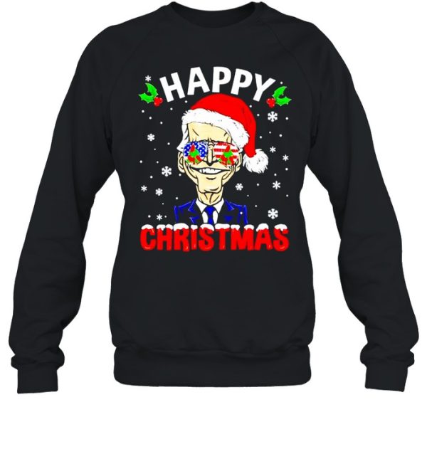 Happy Christmas Funny Joe Biden Santa Hat Xmas Snowflake shirt