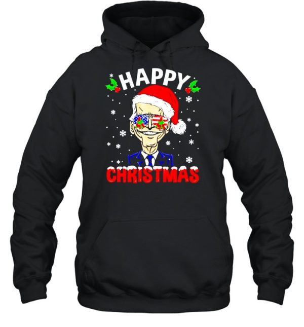 Happy Christmas Funny Joe Biden Santa Hat Xmas Snowflake shirt