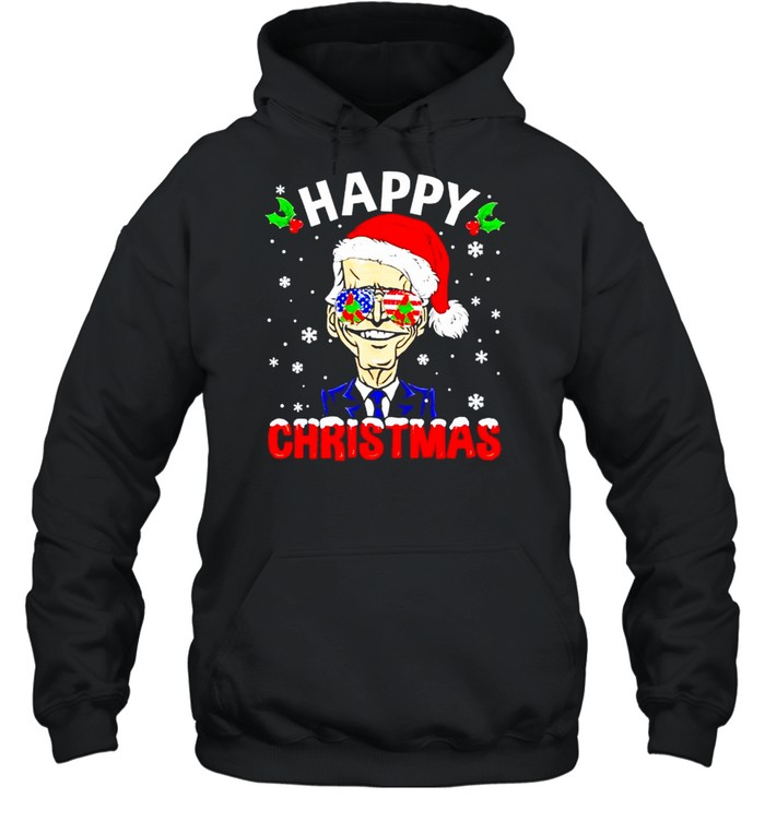 Happy Christmas Funny Joe Biden Santa Hat Xmas Snowflake shirt Happy Christmas Funny Joe Biden Santa Hat Xmas Snowflake shirt