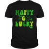 Happy Go Lucky Smile Face Shamrock St Patrick Day Shirt