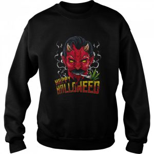 Happy Halloweed Marijuana Devil Cannabis Weed Halloween 420 T-shirt