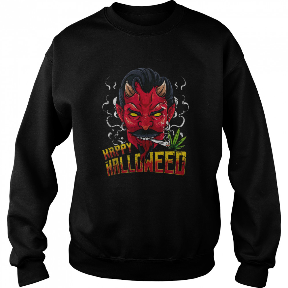 Happy Halloweed Marijuana Devil Cannabis Weed Halloween 420 T-shirt Happy Halloweed Marijuana Devil Cannabis Weed Halloween 420 T-shirt