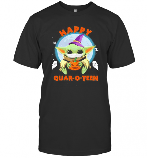 Happy Halloween Baby Yoda Witch Quar O Teen T-Shirt Happy Halloween Baby Yoda Witch Quar O Teen T-Shirt