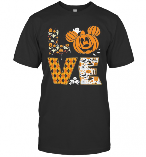 Happy Halloween Love Mickey Mouse Pumpkin T-Shirt Happy Halloween Love Mickey Mouse Pumpkin T-Shirt
