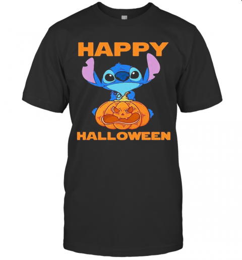 Happy Halloween Stitch Hug Pumpkin T-Shirt Happy Halloween Stitch Hug Pumpkin T-Shirt