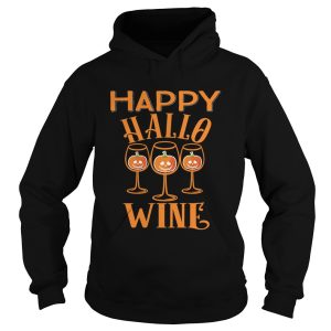 Happy Hallowine Halloween Wine Glasses Drinking TShirt