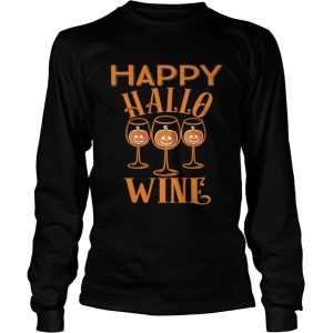 Happy Hallowine Halloween Wine Glasses Drinking TShirt