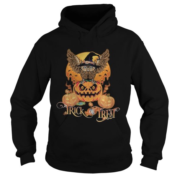 Happy halloween owl witch trick or treat pumpkin shirt