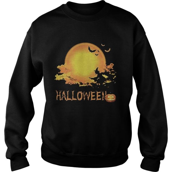 Happy halloween witch bat and pumpkin moon shirt