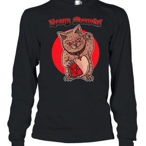 Heavy Meowtal Metal Lucky Cat Hail Satan Kitten Rock Music T-shirt