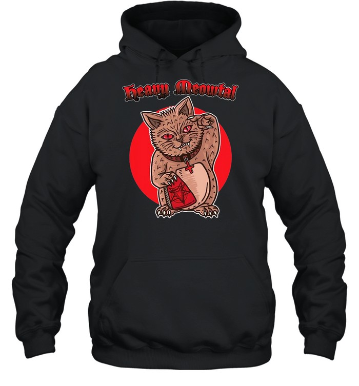 Heavy Meowtal Metal Lucky Cat Hail Satan Kitten Rock Music T-shirt Heavy Meowtal Metal Lucky Cat Hail Satan Kitten Rock Music T-shirt