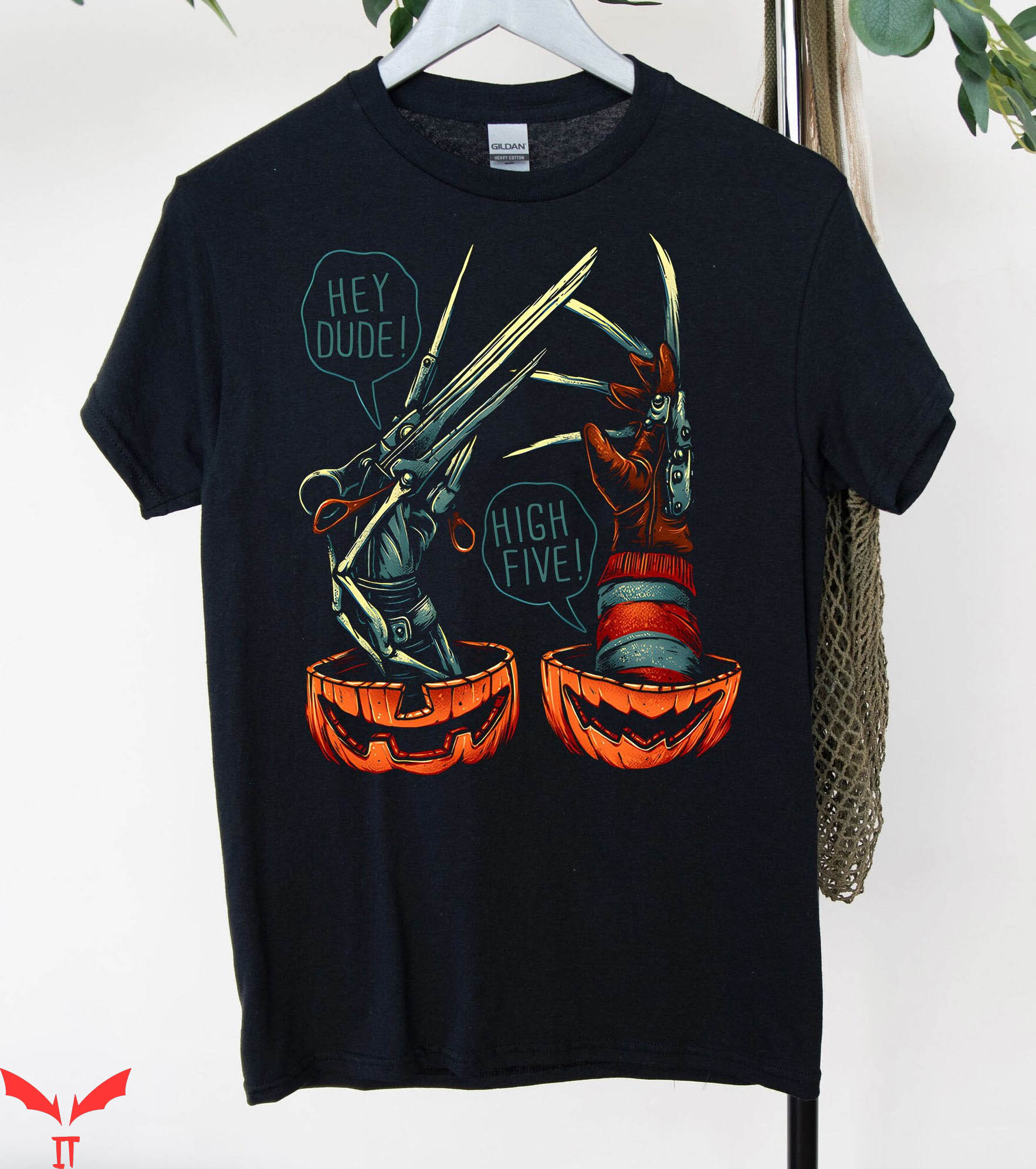 Hey Dude T-Shirt High Five Edward Scissorhands Halloween Hey Dude T-Shirt High Five Edward Scissorhands Halloween