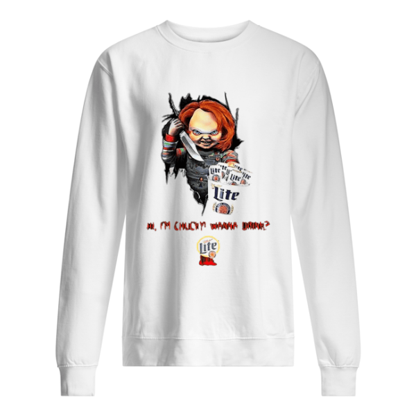 Hi I’m Chucky Wanna Drink Miller Lite Halloween shirt