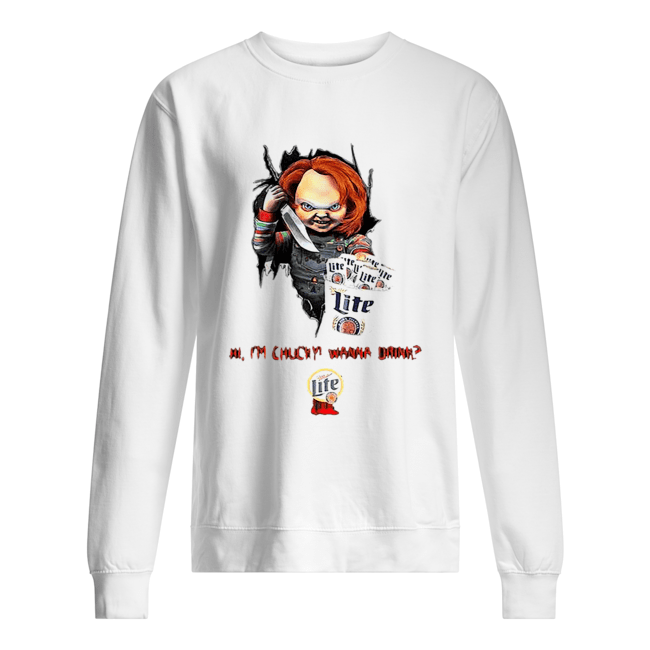 Hi I’m Chucky Wanna Drink Miller Lite Halloween shirt Hi I’m Chucky Wanna Drink Miller Lite Halloween shirt