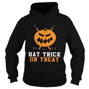 Hockey Pumpkin Hat Trick Or Treat Halloween Shirt