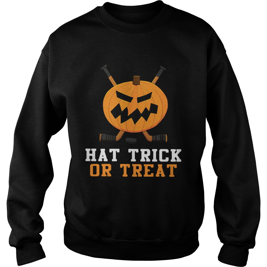 Hockey Pumpkin Hat Trick Or Treat Halloween Shirt Hockey Pumpkin Hat Trick Or Treat Halloween Shirt