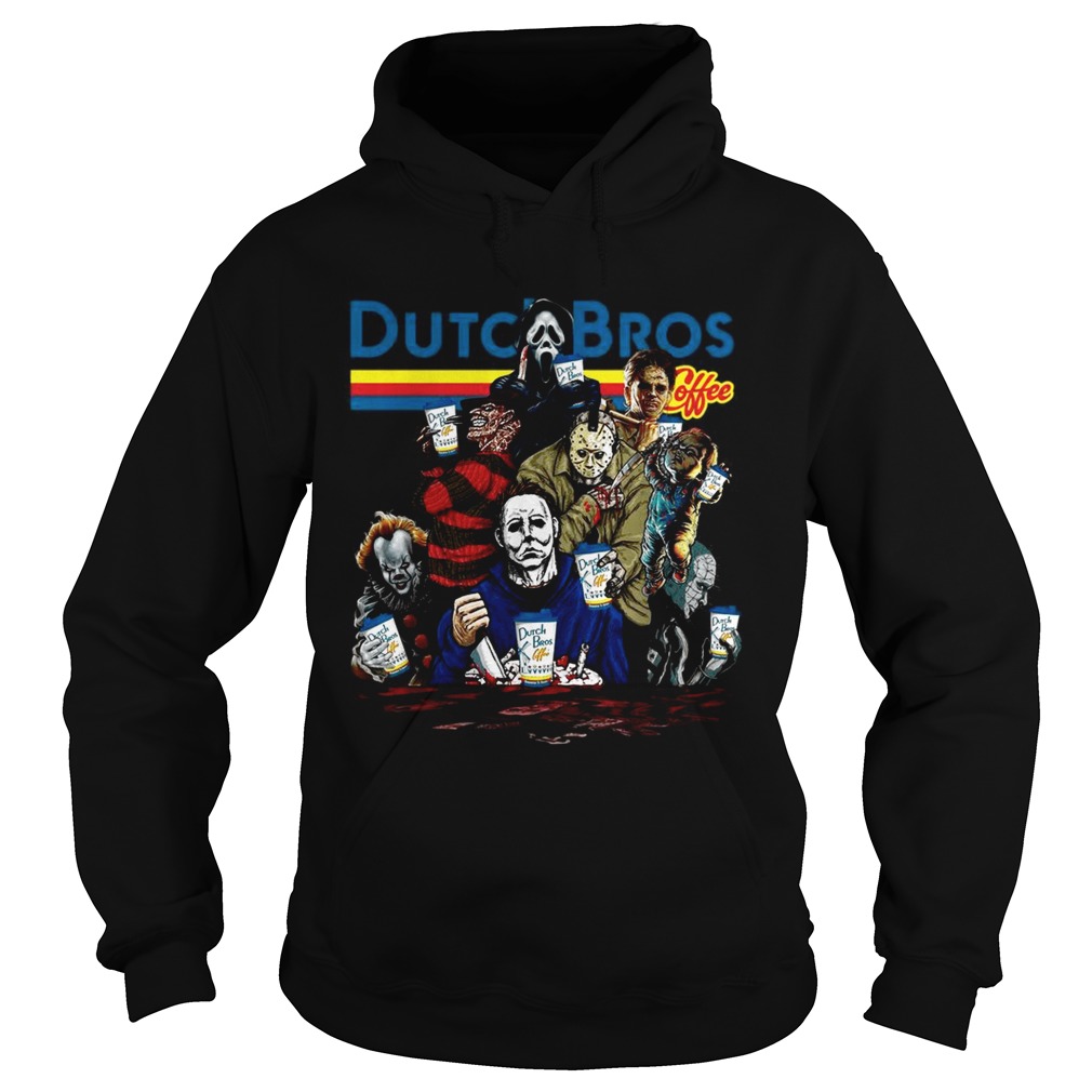 Horror Character movie Dutch Bros coffee shirt Horror Character movie Dutch Bros coffee shirt
