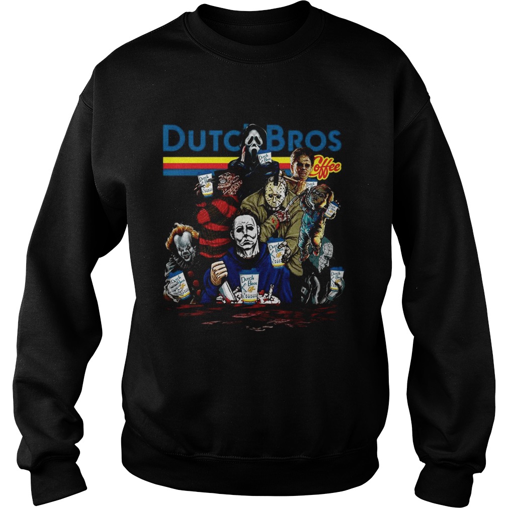 Horror Character movie Dutch Bros coffee shirt Horror Character movie Dutch Bros coffee shirt
