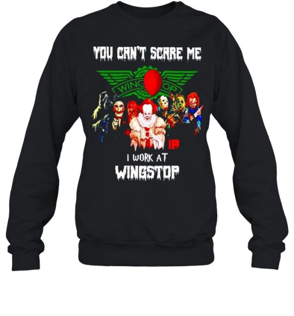Horror Halloween you can’t scare me I work at Wingstop shirt
