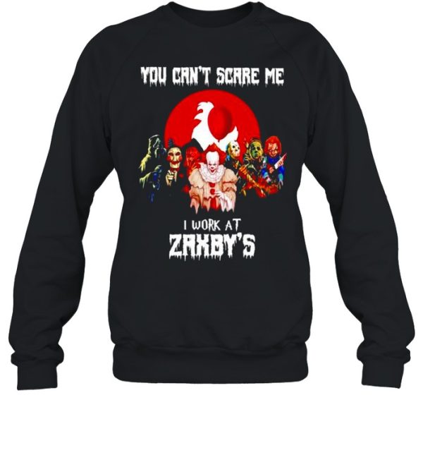 Horror Halloween you can’t scare me I work at Zaxby’s shirt
