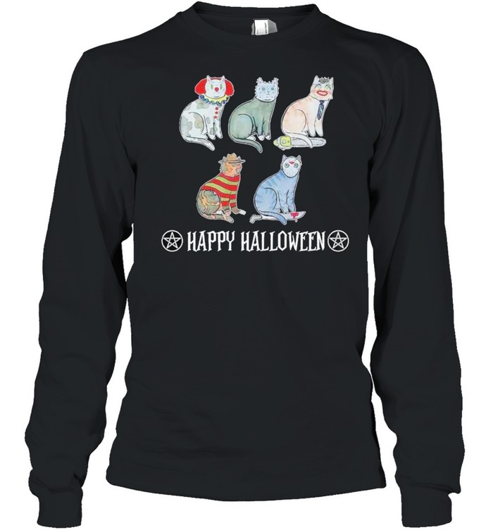 Horror Movie Character Cat Happy Halloween shirt Horror Movie Character Cat Happy Halloween shirt