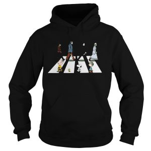 Horror characters and the peanuts abbey road shirt