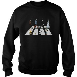 Horror characters and the peanuts abbey road shirt