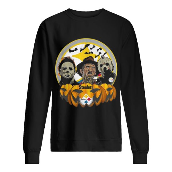 Horror movie characters Pittsburgh Steelers pumpkin shirt