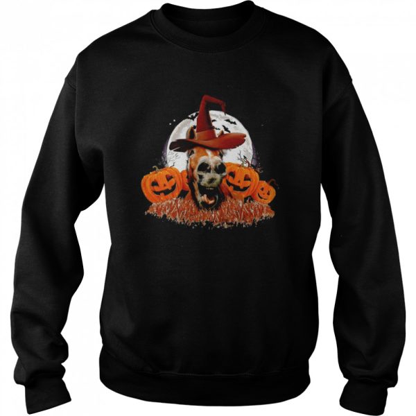 Horse Pumpkin Witch Halloween T-shirt