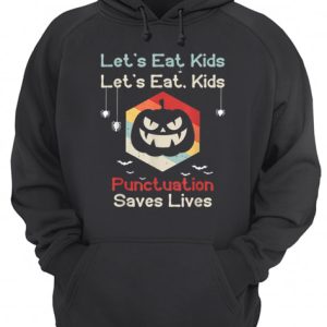 Hot Lets eat kids Funny Teachers Pumpkin Grammar Halloween shirt 3