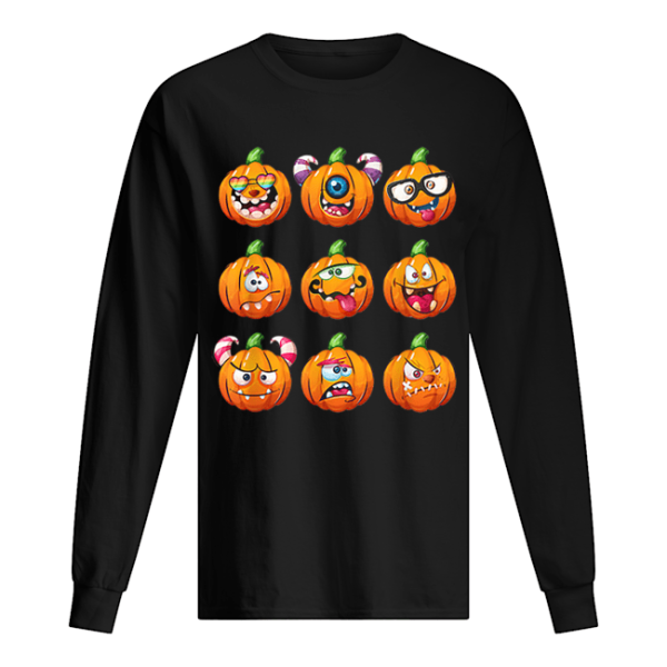 Hot Pumpkin Face Emoticon Halloween Costume for Kids shirt
