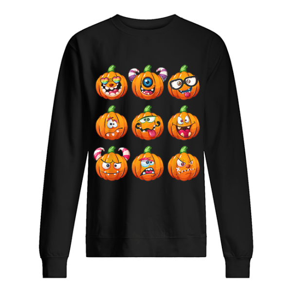 Hot Pumpkin Face Emoticon Halloween Costume for Kids shirt