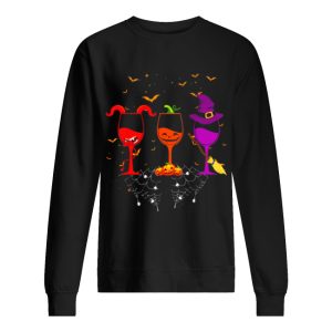 Hot Three Wine Glasses Funny Halloween Gifts shirt 2