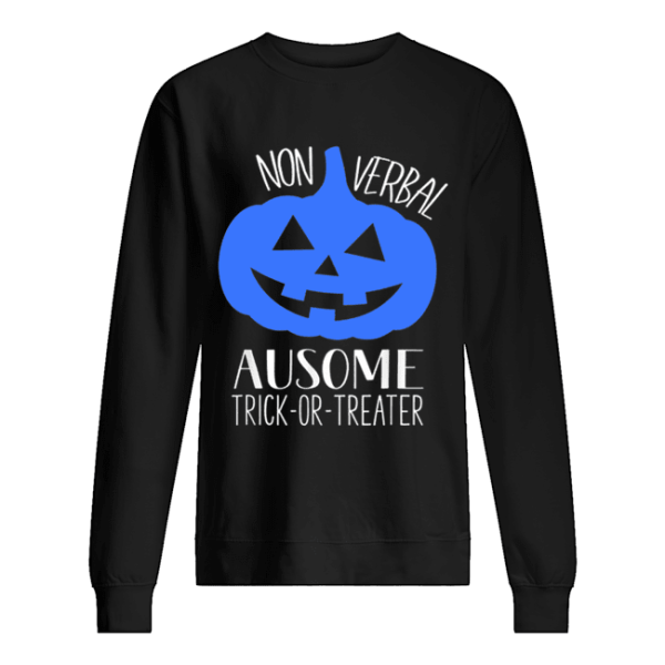 Hot Trick or Treat Non-Verbal Halloween Pumpkin Autism Awareness shirt
