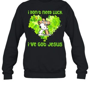I Don't Need Luck I've Got Jesus Snoopy Heart Patricks Day shirt 4