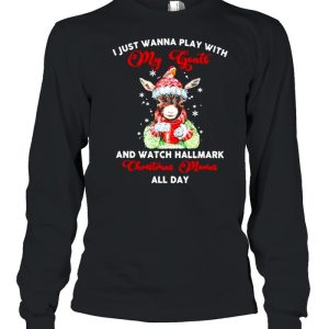 I Just Wanna Play With My Goat And Watch Hallmark Christmas Movies All Day Shirt 3