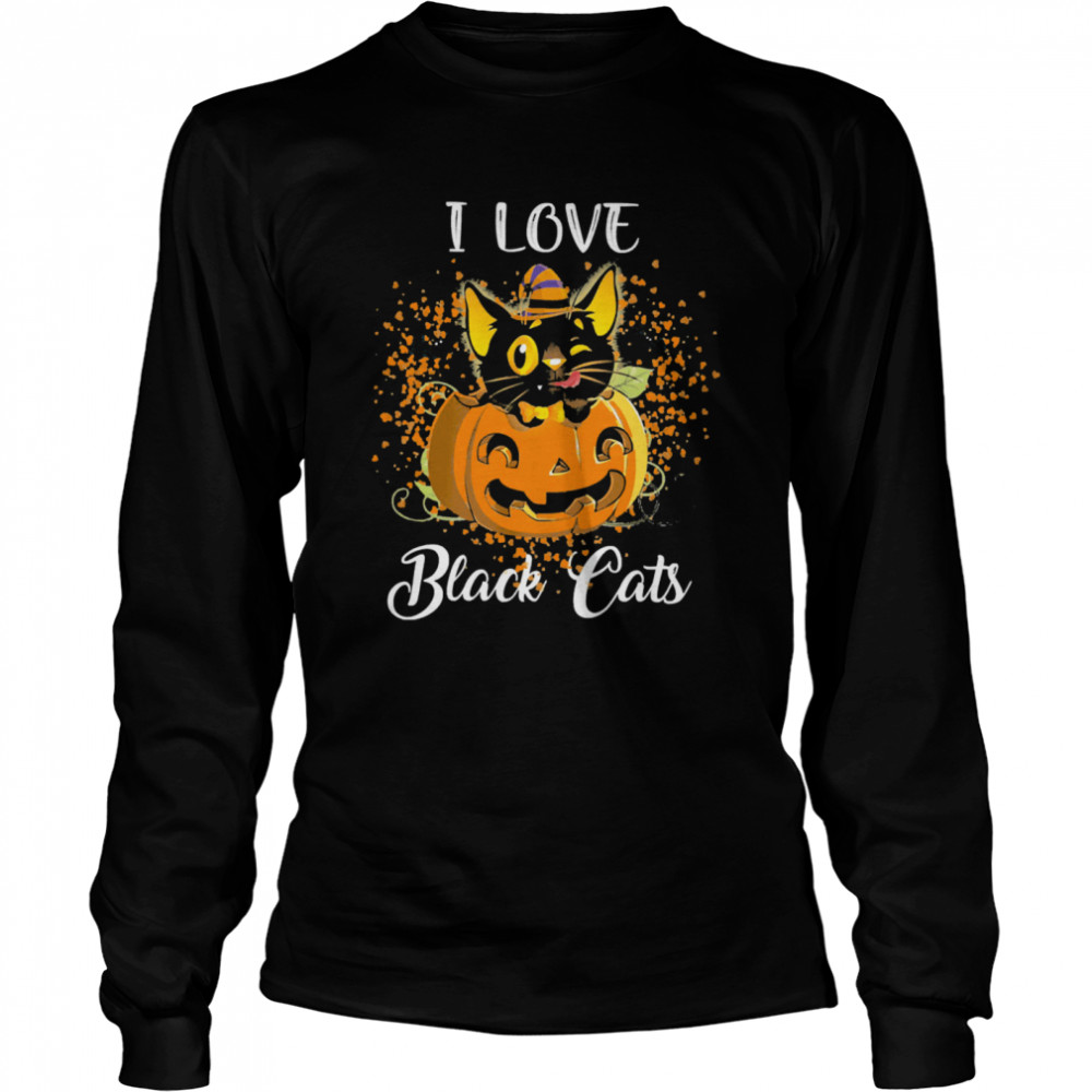 I Love Black Cats Pumpkin Halloween shirt I Love Black Cats Pumpkin Halloween shirt
