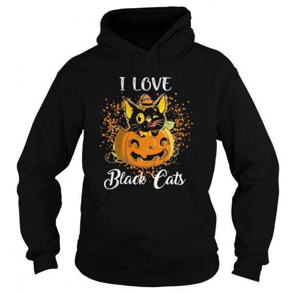 I Love Black Cats Pumpkin Halloween shirt